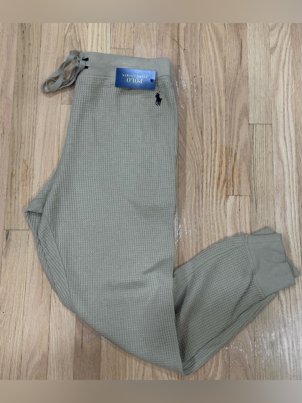 Polo Ralph Lauren Men’s Waffle-Texture Thermal Jogger Sweatpants Beige NWT XL